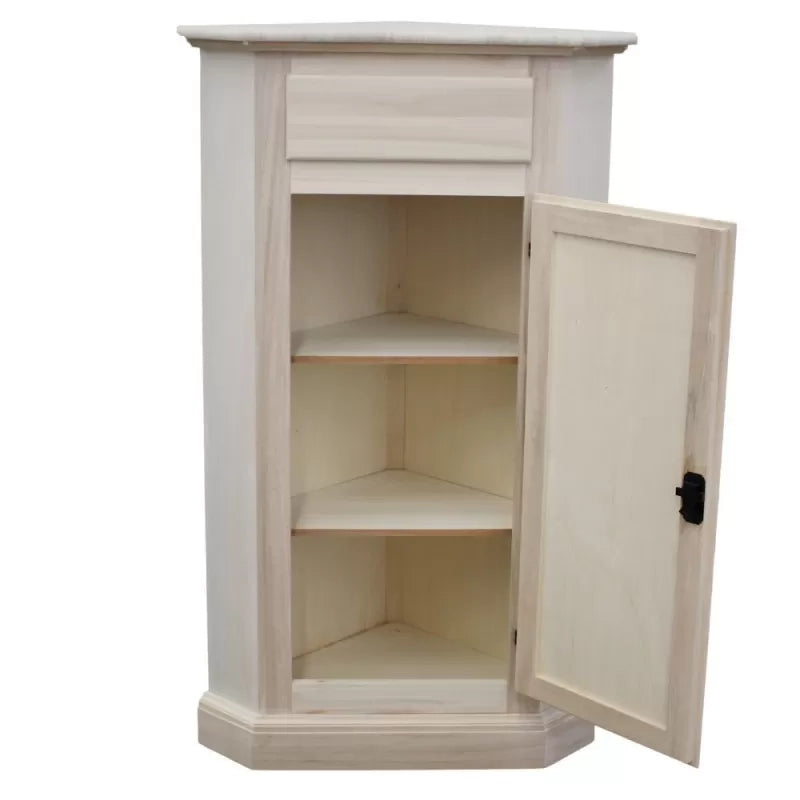 Angolare in legno classico 1 porta 1 cassetto grezzo l.54 x 54 h.130 (5010) - Mobili 2G