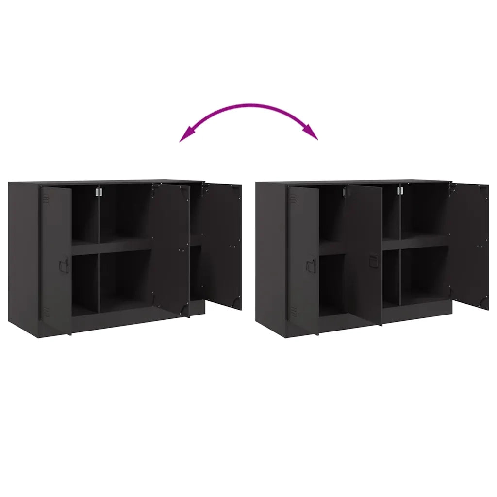 Credenza | Madia | Buffet da pranzo | Armadio da pranzo Nera 99x39x73 cm in Acciaio