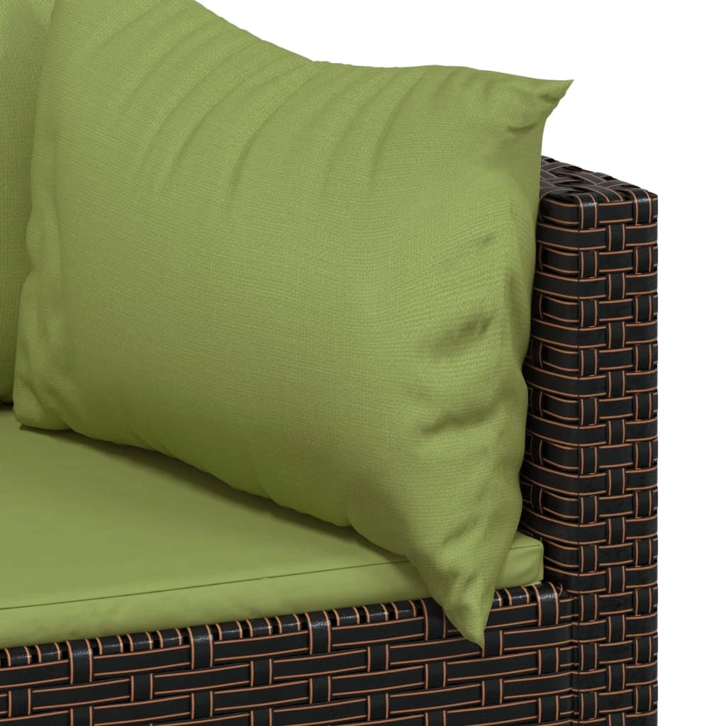 Set di mobili da giardino mobili da esterno set da 4 pezzi con cuscini resina intrecciata marrone 02_0016157