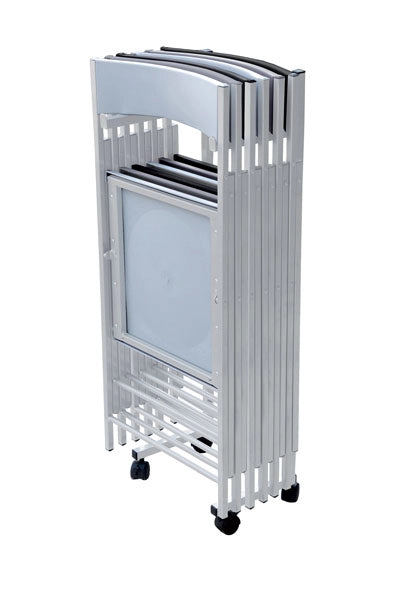Sedie pieghevoli salvaspazio + Carrello  - Set da 6+1  in 3 Colori