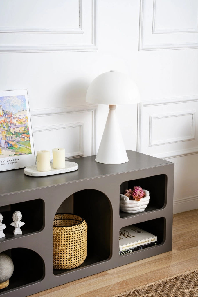 Credenza in legno "Ferlis" - 160 x 40 x 51 cm - Grigio antracite