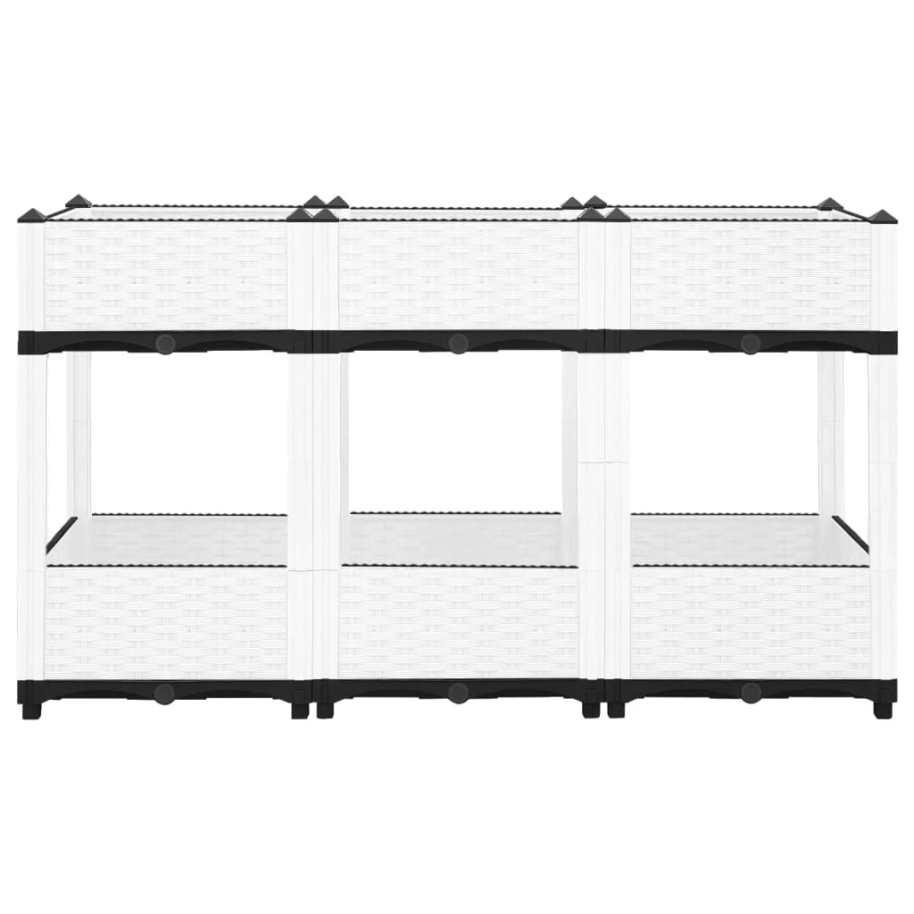 Fioriera rialzata per piante fiori terrazza giardino 120 x 40 x 71 cm polipropilene grigio 02_0039204