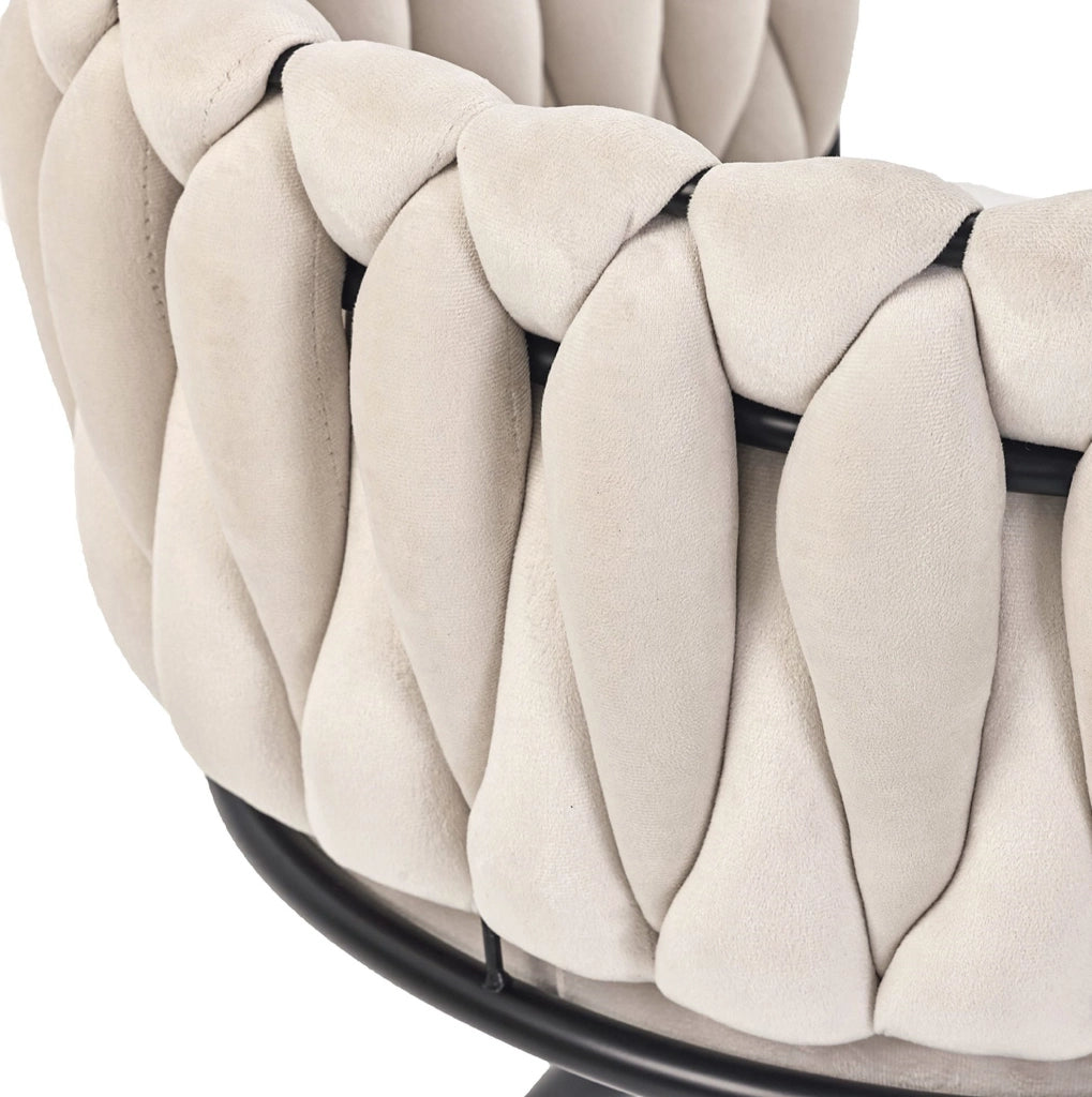 Set di 6 sedie da pranzo girevoli 360° in velluto beige