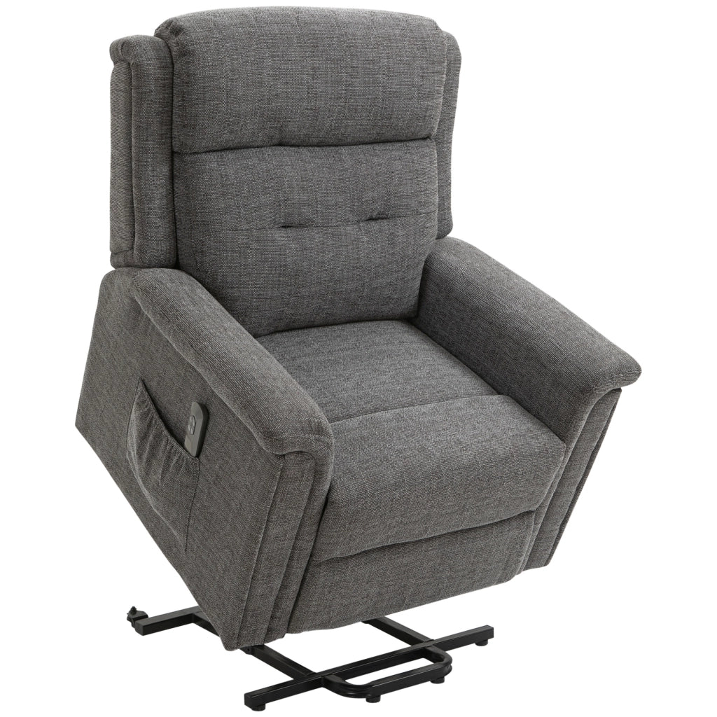 Poltrona elettrica alzapersone reclinabile, 170 kg, con funzione relax, grigia
