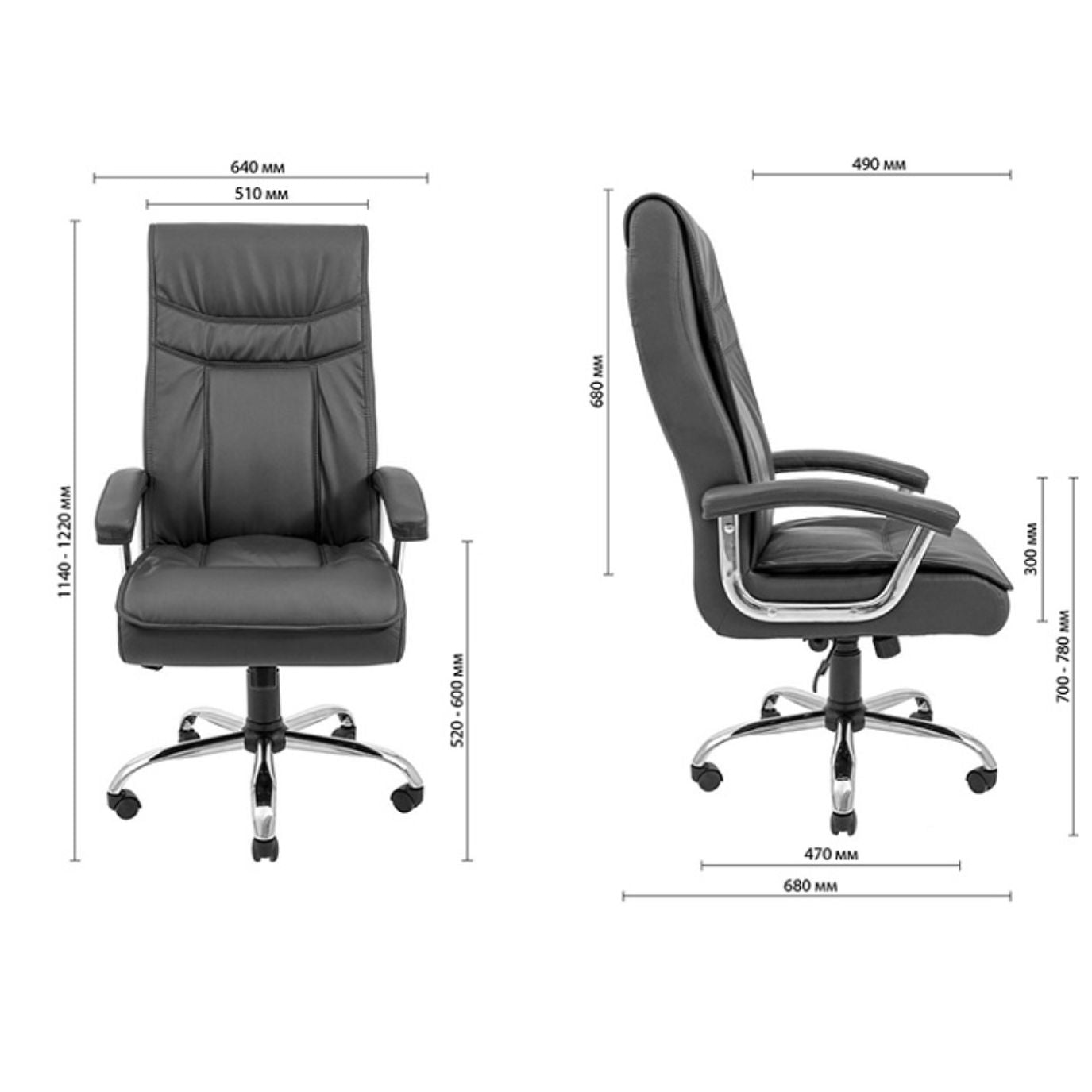 RONDI Burgas Poltrona girevole Cromo M-1 (inclinazione) Nero