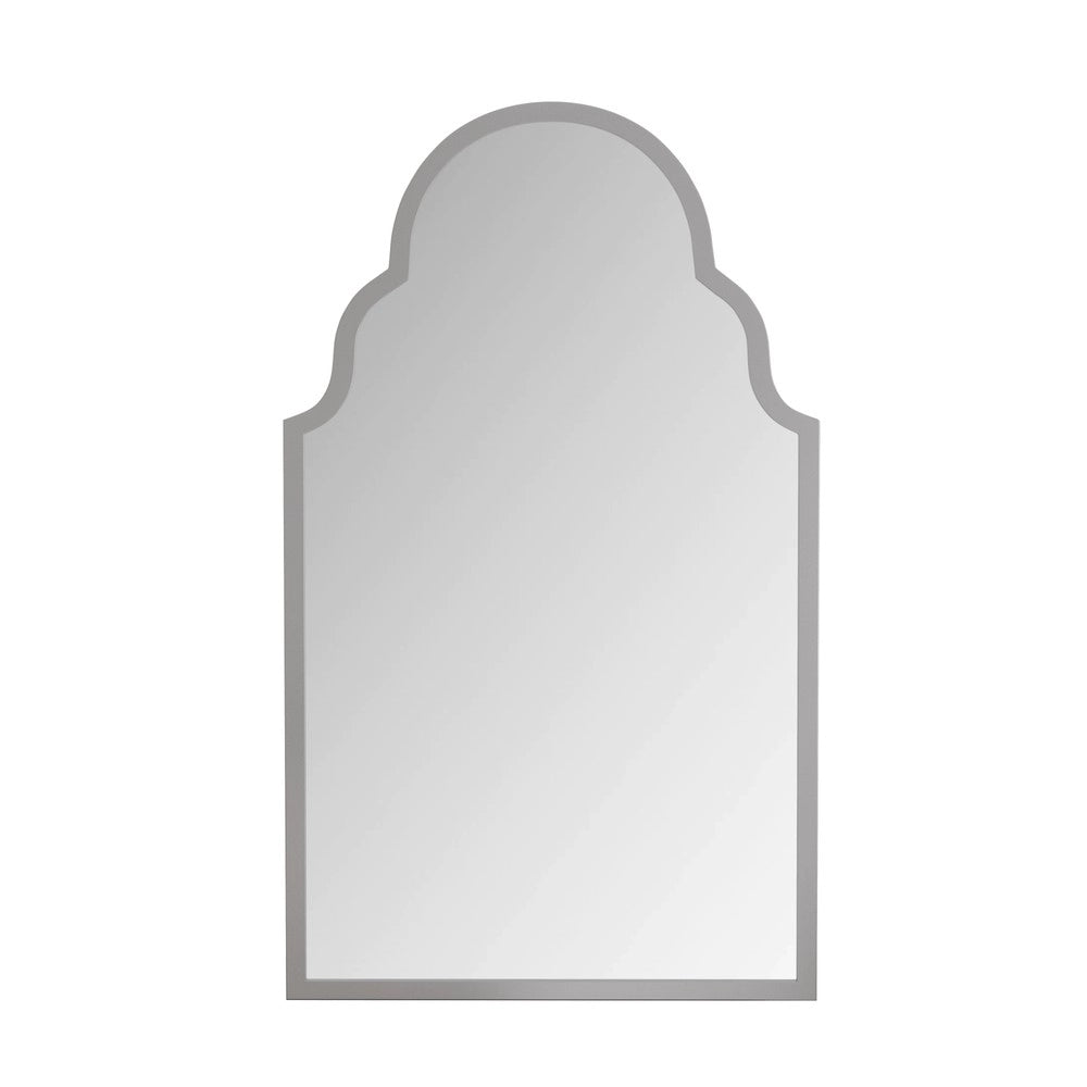 Specchio Rettangolare da Parete ¨C MINIMAL ¨C Cornice in Metallo Argento, 61x101 cm, Bagno e Soggiorno