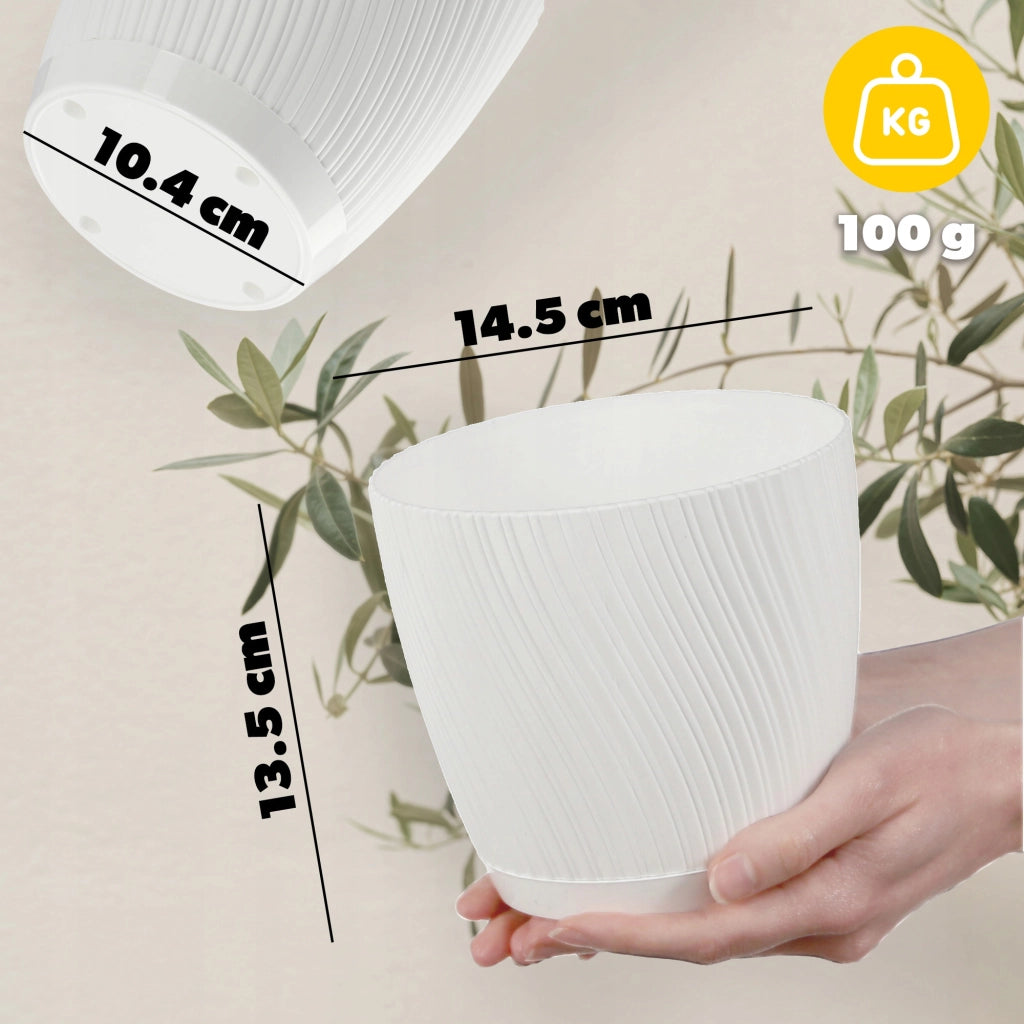 Vaso da fiori KADAX con supporto, coperchio, ciotola rotonda, 15 cm, bianco