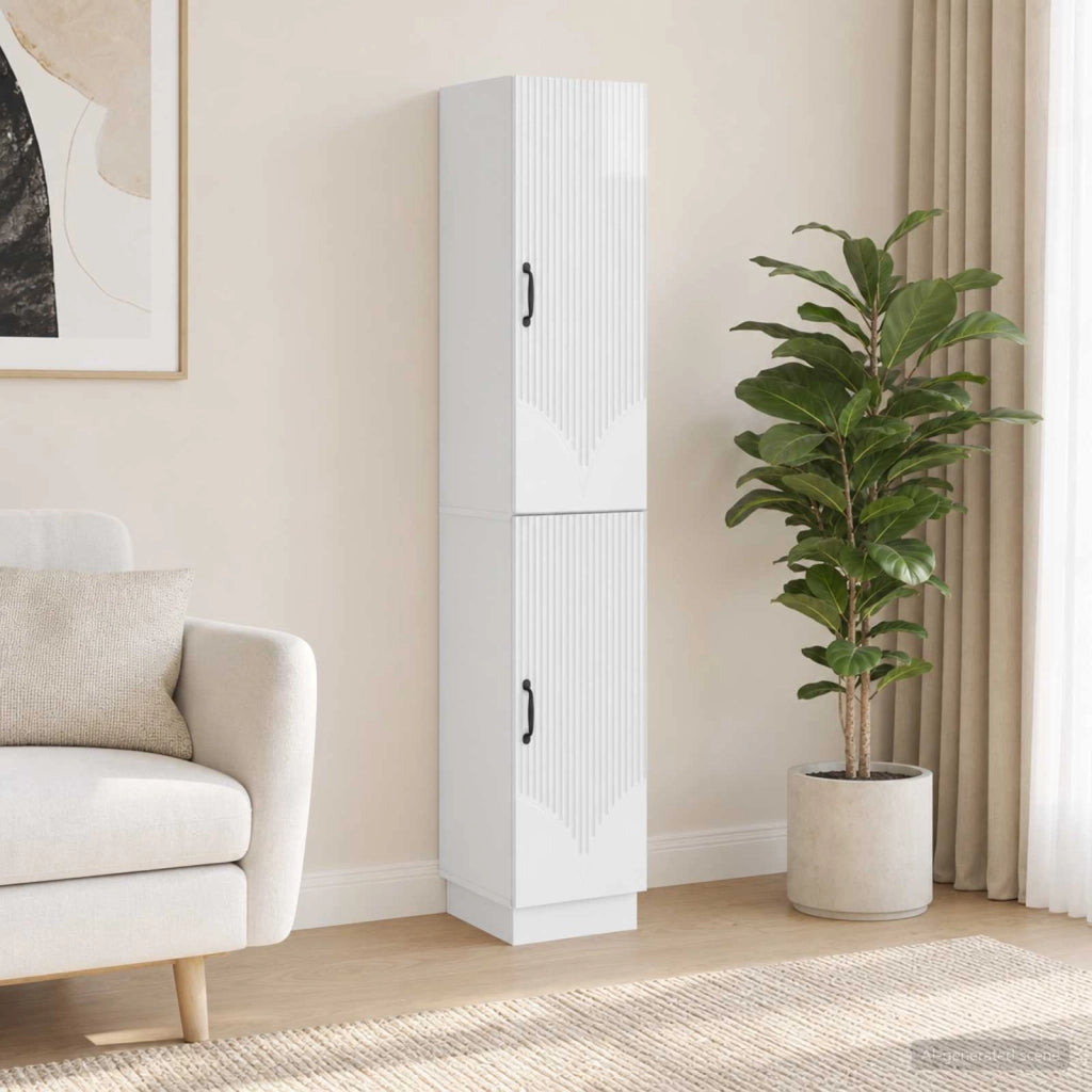 Set di armadi 2 pz Bianco Lucido Legno ingegnerizzato 3416794