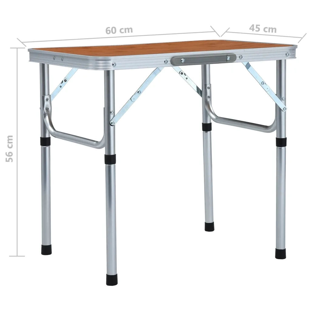 Tavolo Pieghevole da Campeggio in Alluminio 60x45cm CFW3599722