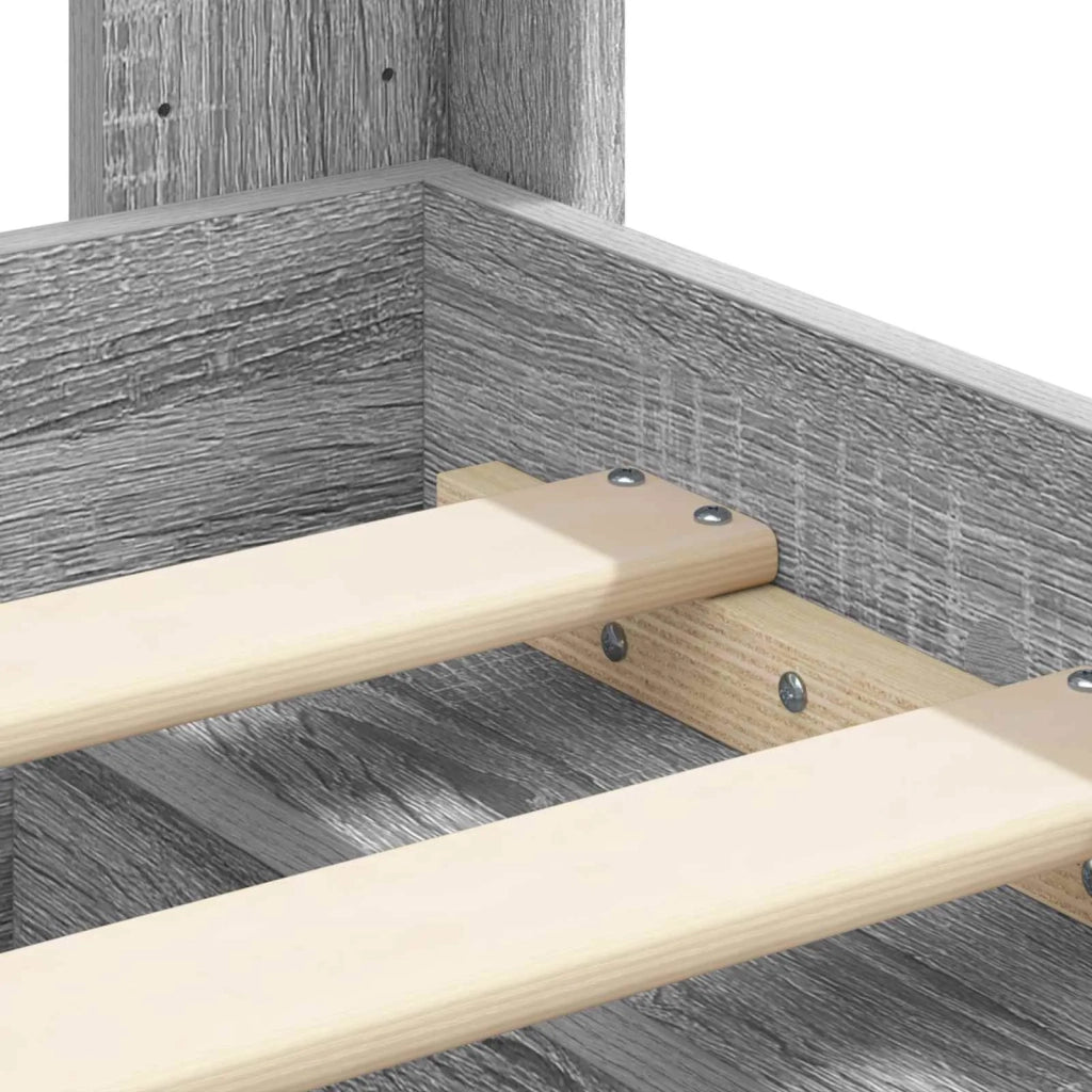 Struttura del letto con stoccaggio e testata-Giroletto con contenitore Sonoma grigio 764409