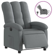 Poltrona | Sedia Relax Elettrica Reclinabile Grigio Scuro in Tessuto
