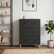 Mobile con Cassetti Nero 66 x 34,5 x 90 cm Legno ingegnerizzato 894146