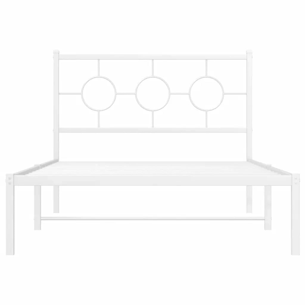 Giroletto con Testiera Metallo Bianco 107x203 cm 376271