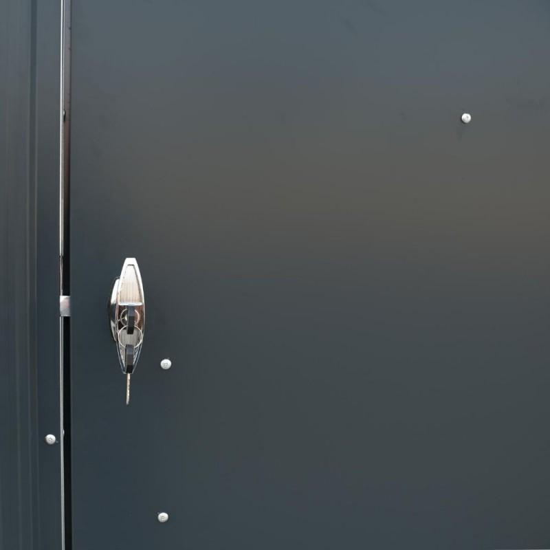 Legnaia da Giardino 272x100x160 cm in Metallo Antracite e Bianco