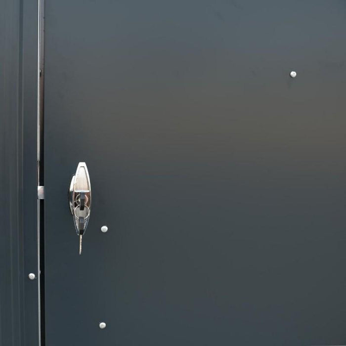 Legnaia da Giardino 272x100x160 cm in Metallo Antracite e Bianco