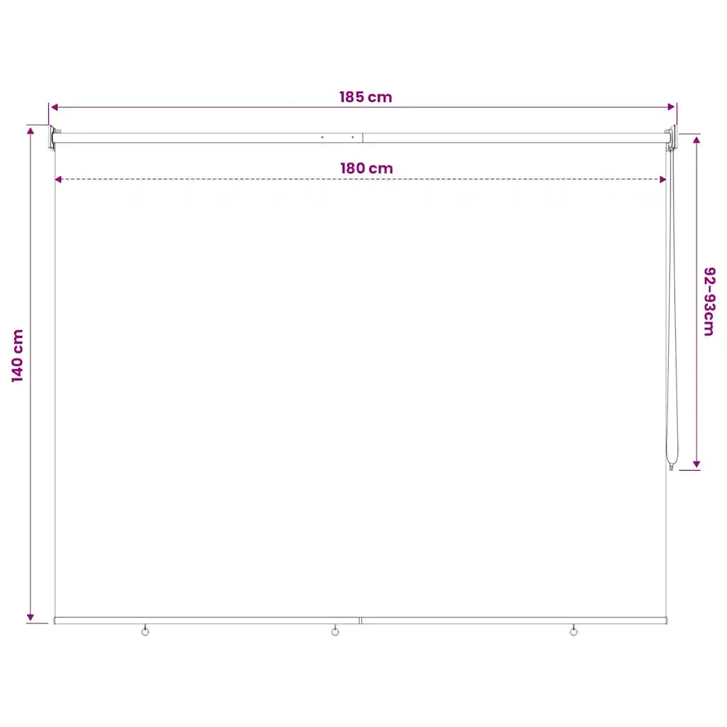 Tenda a Rullo per Esterni 185(L)x140(A) cm Crema 43442