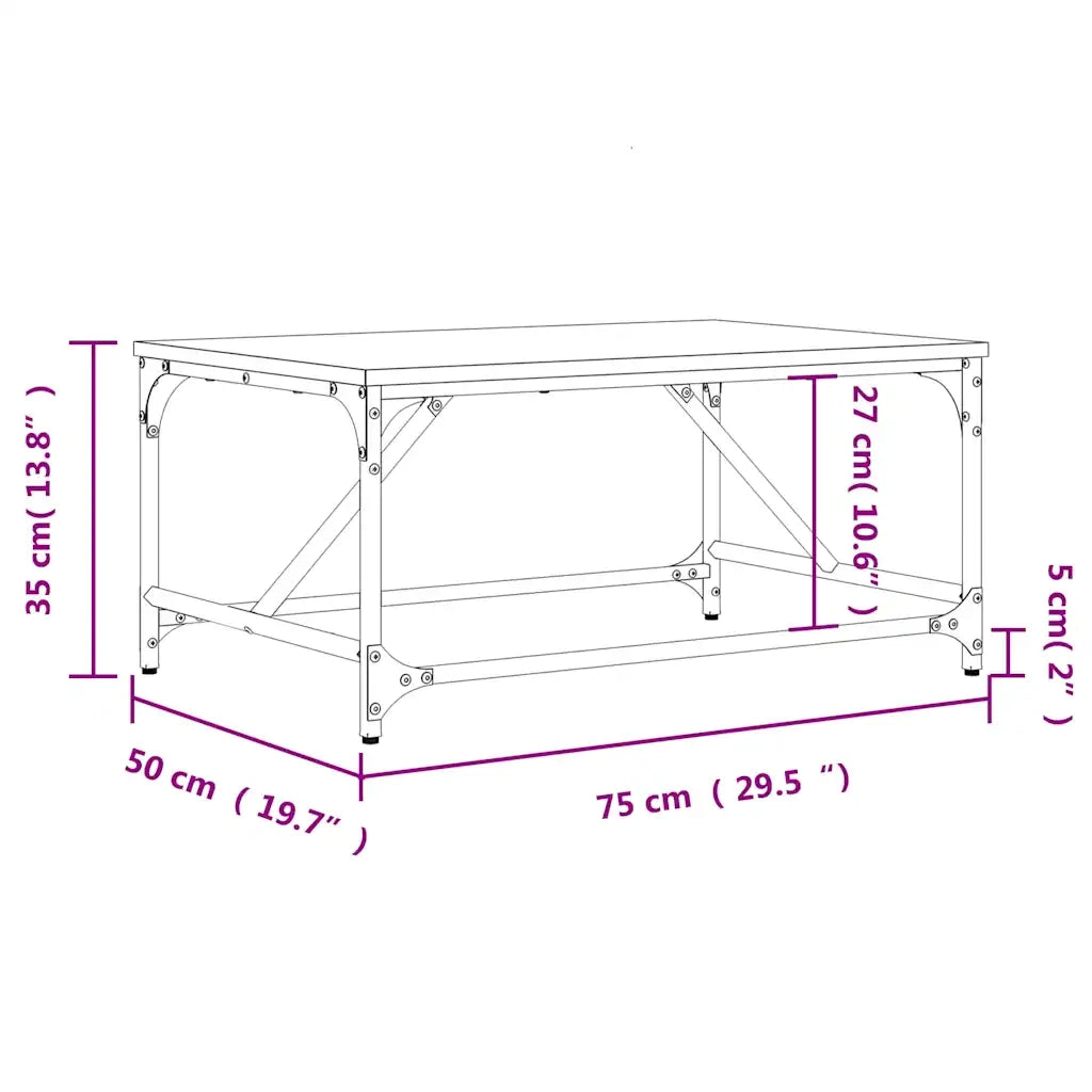 Tavolino da Salotto Rovere Sonoma 75x50x35cm Legno Multistrato 835325