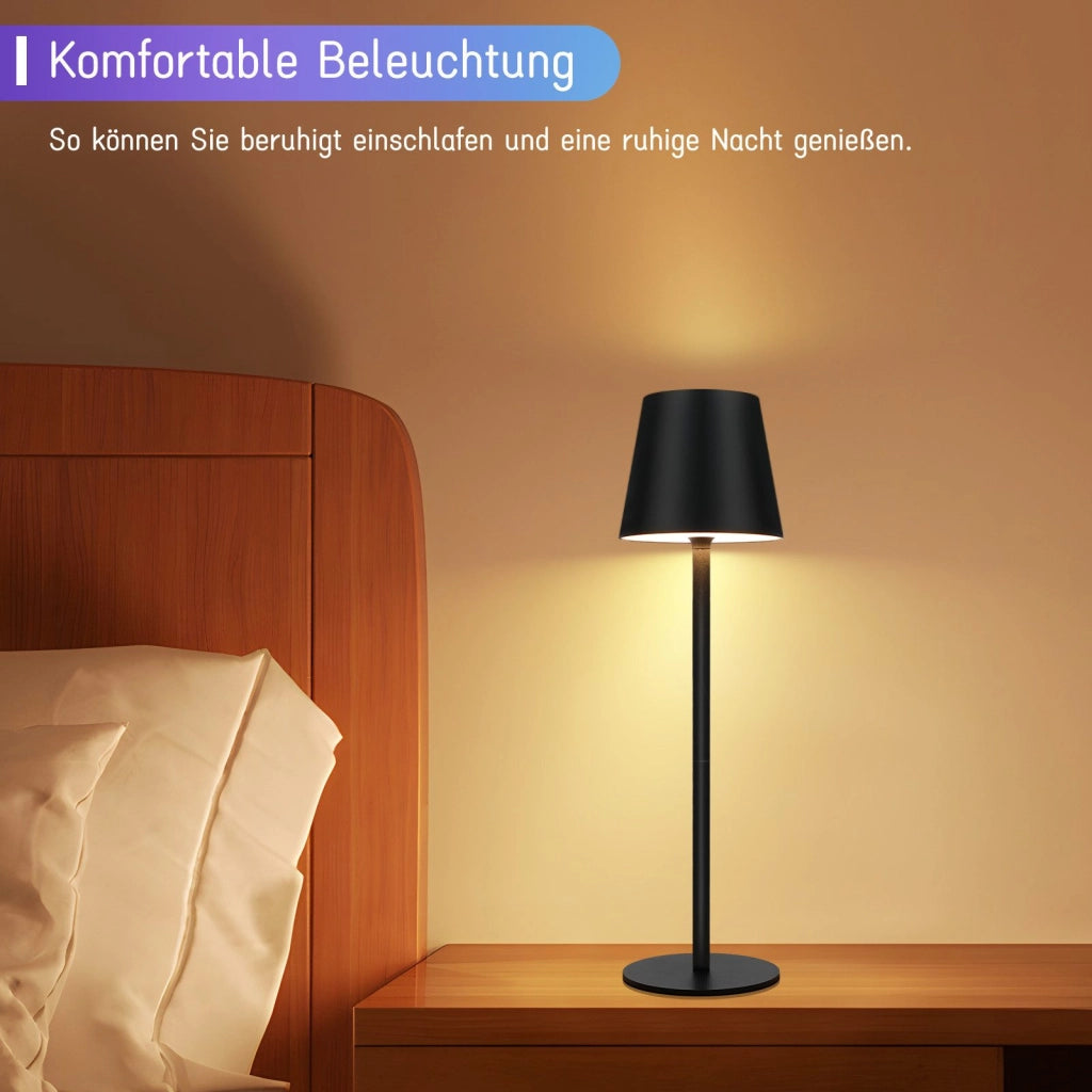 ZMH Lampada da tavolo LED wireless set 2 pezzi nera RGB 2600mAh touch dimmerabile USB TypeC ricaricabile percamera letto