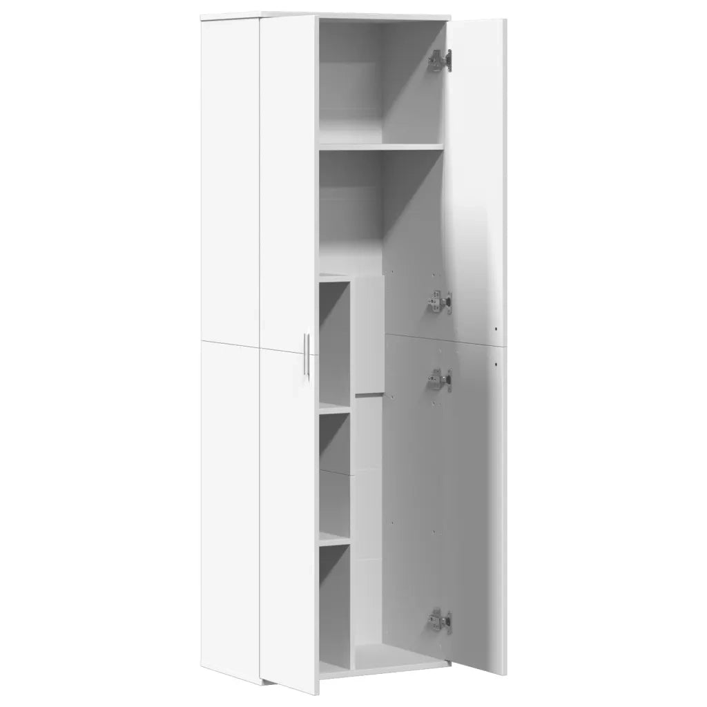 Credenza-Buffet-Armadio da cucina Bianca 60x35x180 cm in Legno Multistrato