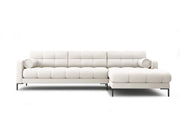 Cosmopolitan Design - Divano angolare destro "Bali" 5 posti in tessuto strutturato beige chiaro 