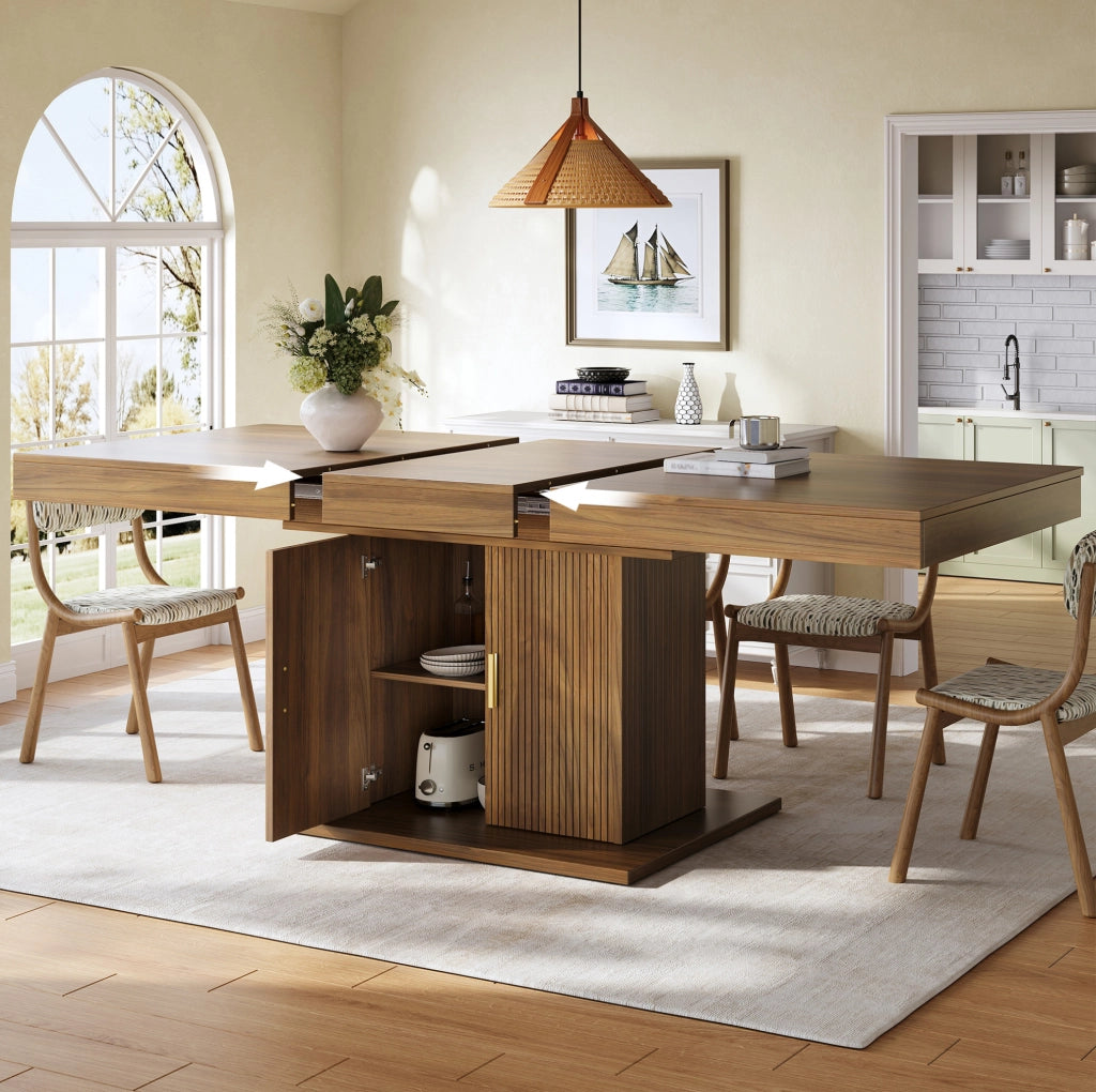 Tavolo da pranzo estensibile 140-180 cm con vano contenitore