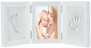 Kit di fotografia impronte digitali e piedi in legno bianco - Pasta premia sicura - Regalo per il bagno del bambino