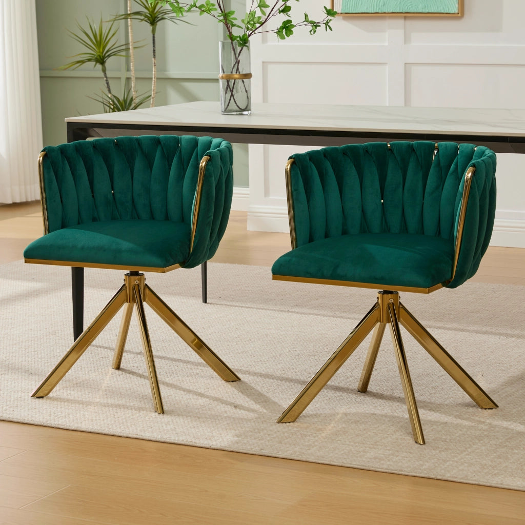 Poltrona in Velluto Girevole con Struttura in Metallo ¨C MINIMAL ¨C Set 2 Pezzi