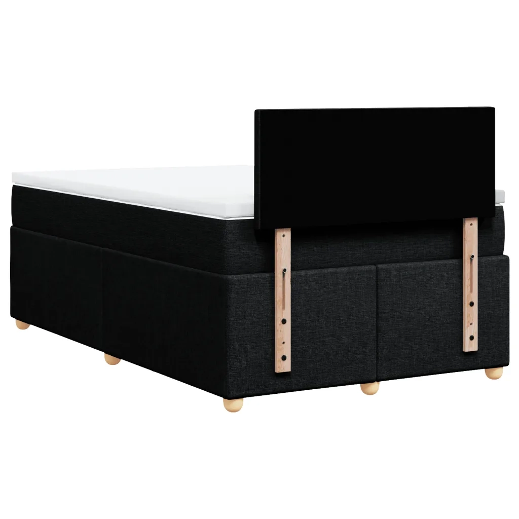 Giroletto a Molle con Materasso Nero 120x190 cm in Tessuto