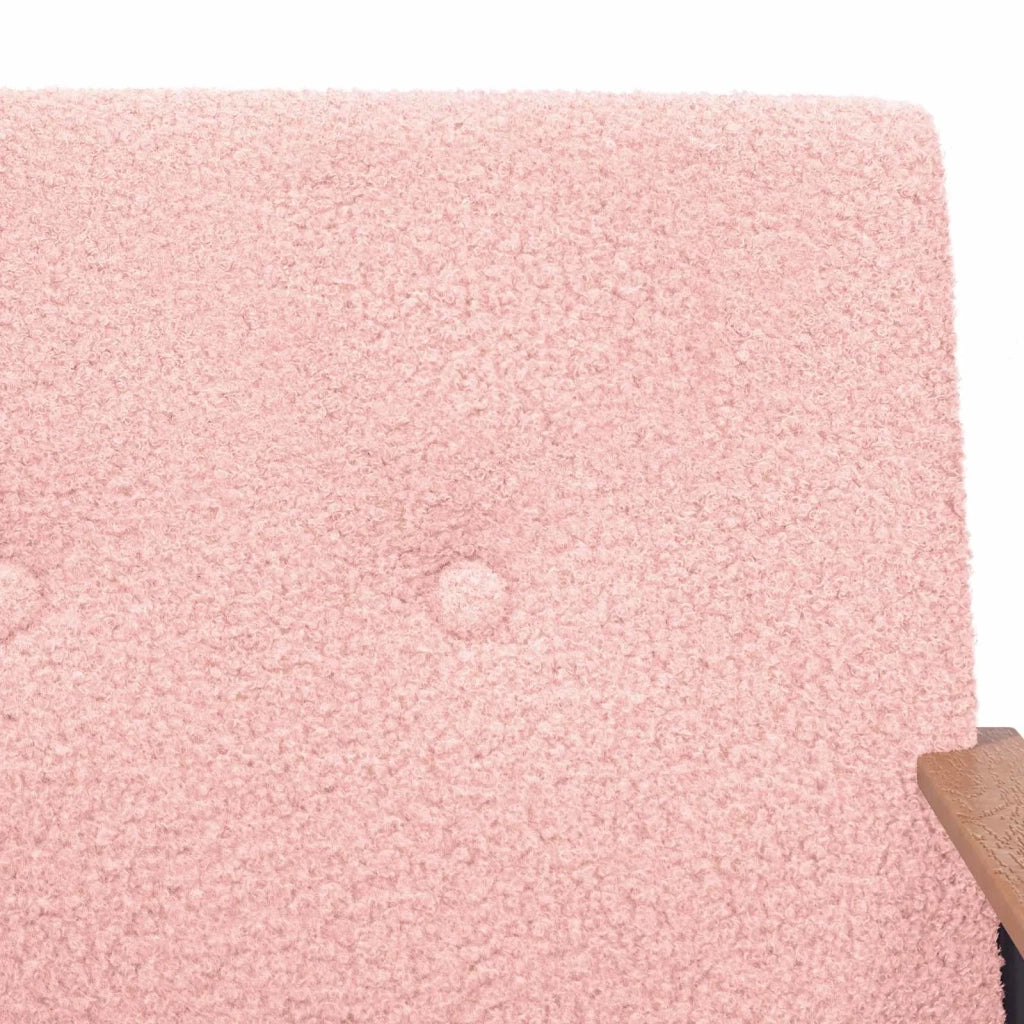Divano Sedia-Poltrona Rosa Tessuto simile alla lana ricci