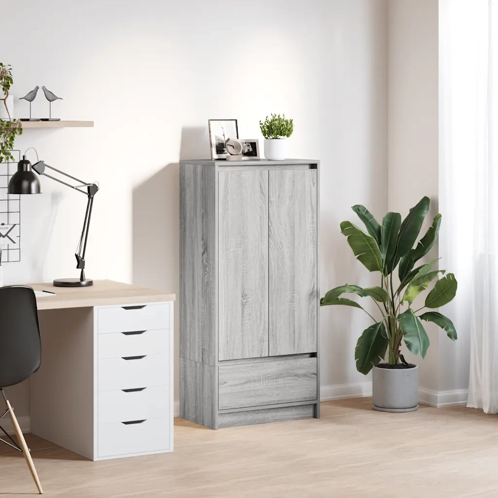 Armadio con Cassetto Grigio Sonoma 55,5x34x119,5 cm Truciolato