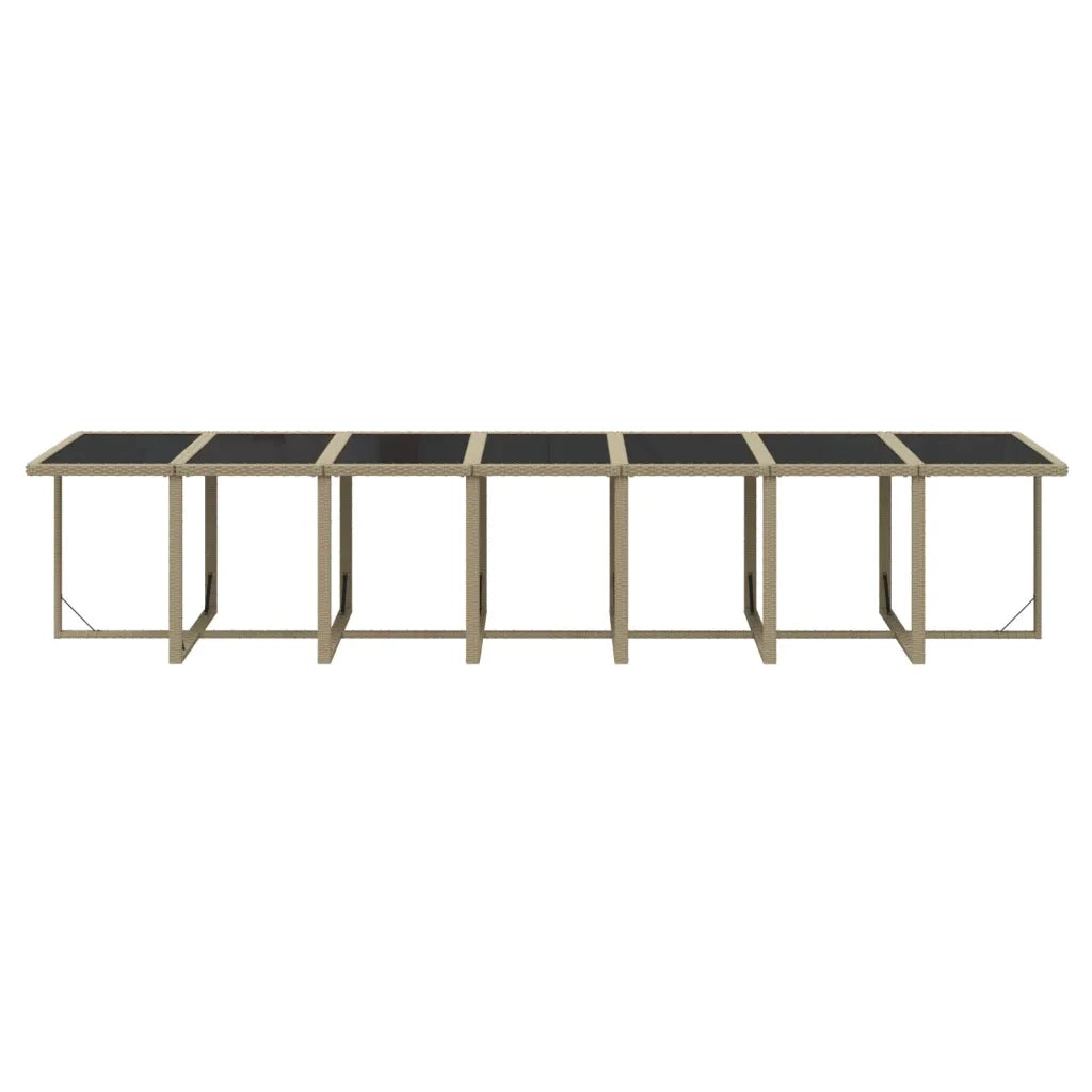 Set da Pranzo per Giardino 19pz con Cuscini in Polyrattan Beige cod mxl 36008