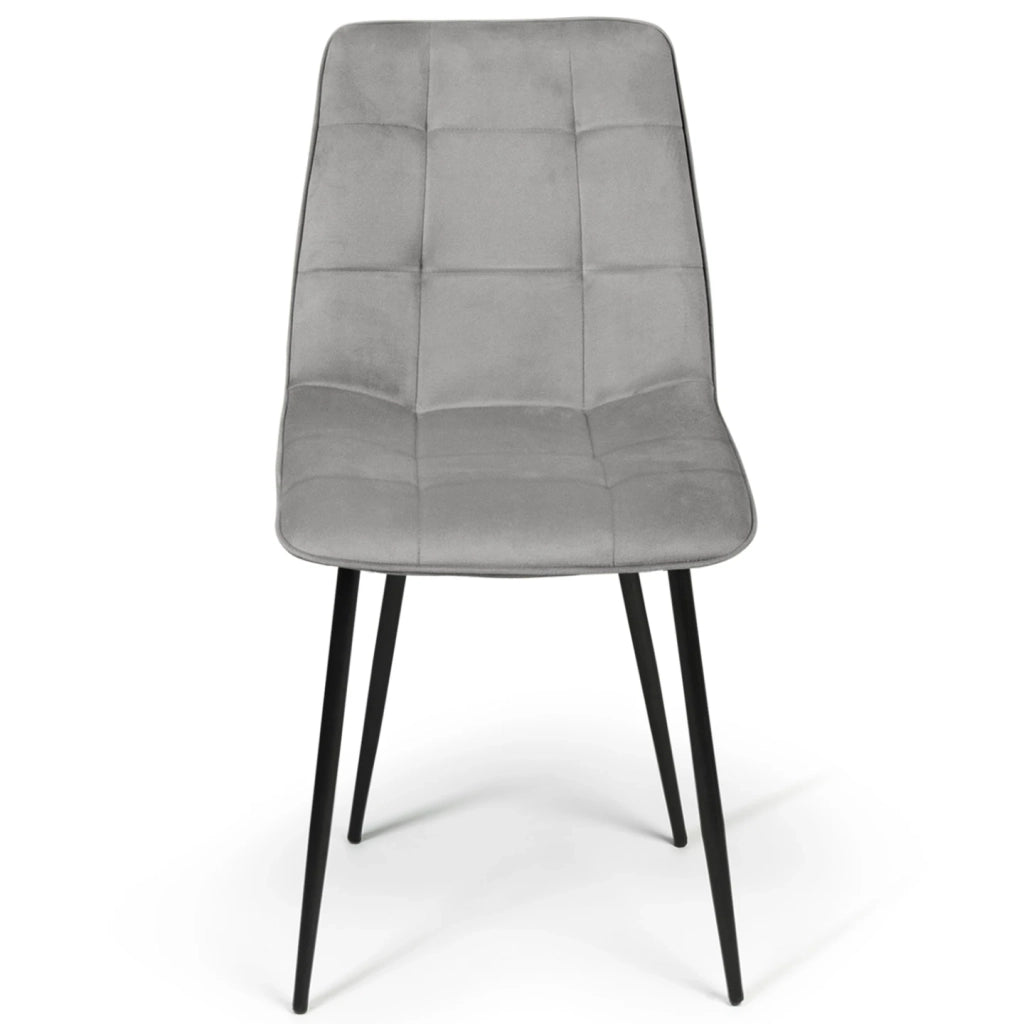 IDMarket - Set di 6 sedie da pranzo in velluto blu x2, grigio scuro x2, grigio chiaro, giallo MILA
