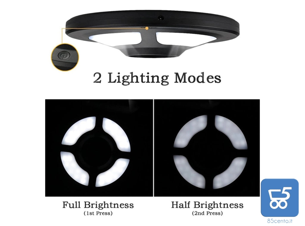 Luce LED a Batteria e USB per Pali Ombrelloni Campeggio Giardino 36 Led 8000 K 5V 1A 120lm o 400 LM, 2 Livelli di Luminosità