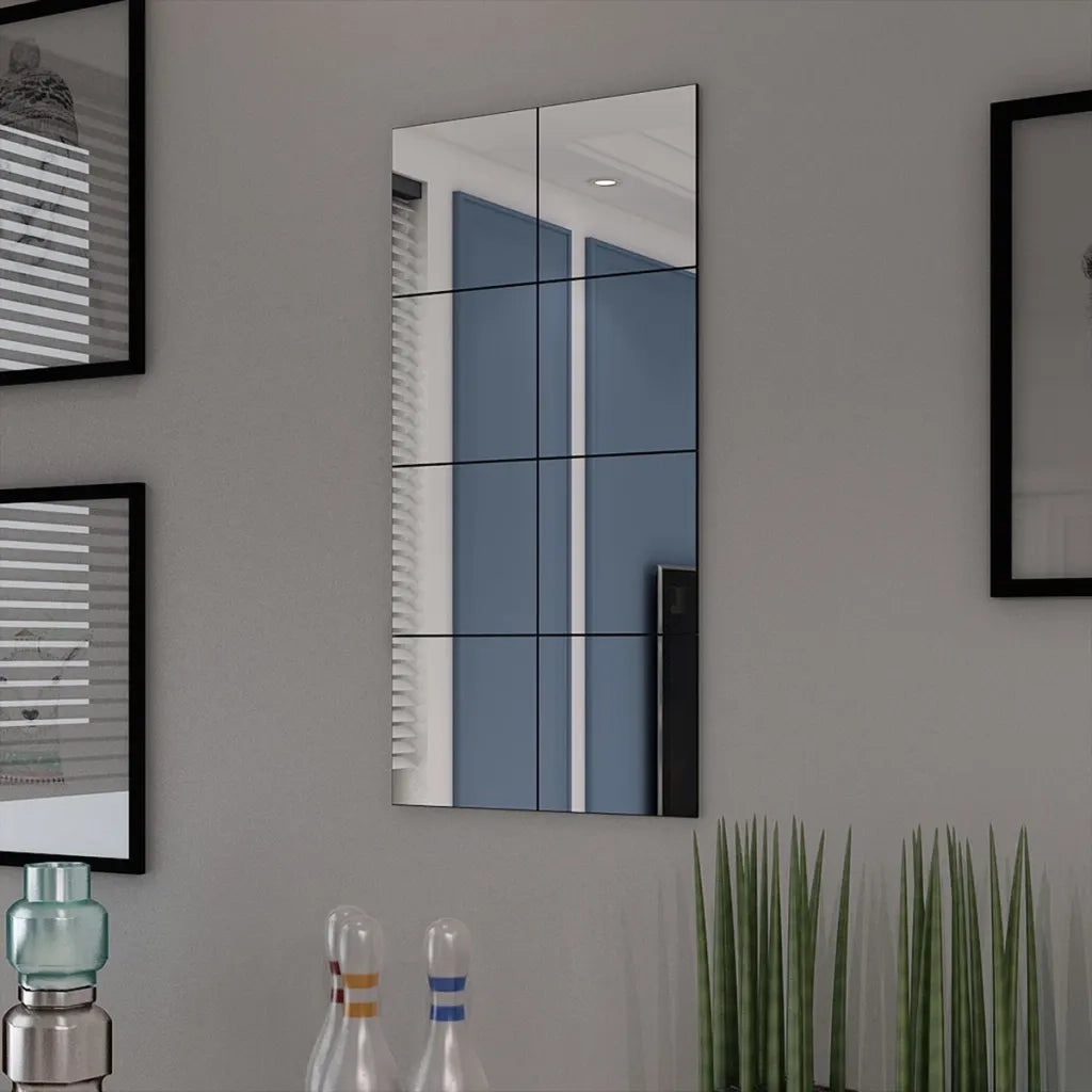 Piastrelle in Vetro a Specchio senza Cornice 8 pz 20,5 cm CFW1910239