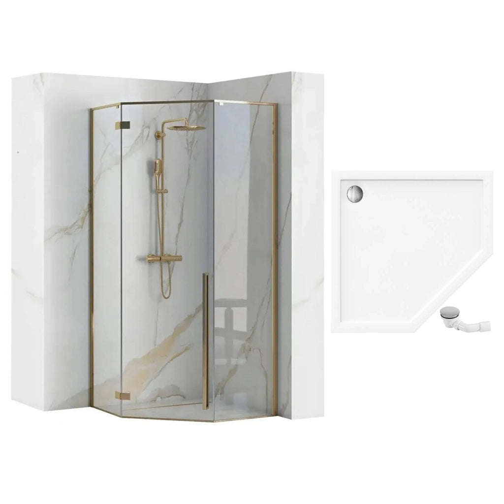 Cabina Doccia Diamond Gold 90x90 senza piatto doccia