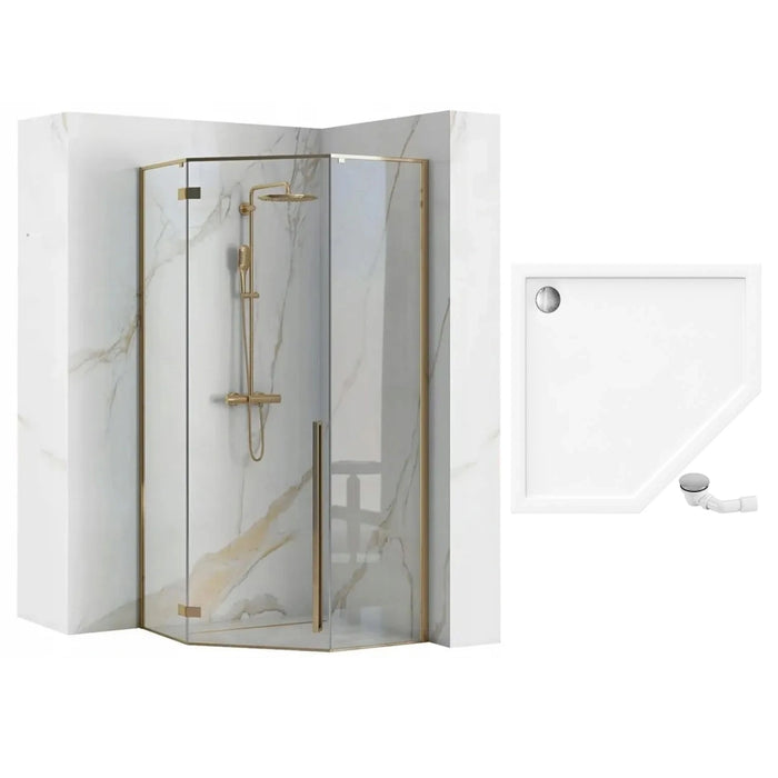 Cabina Doccia Diamond Gold 90x90 senza piatto doccia