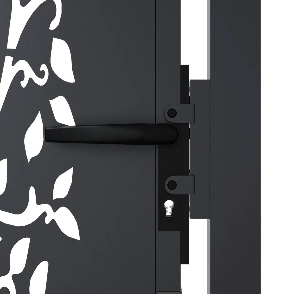 Cancello da giardino antracite 100x150 cm in acciaio con design ad albero 153157