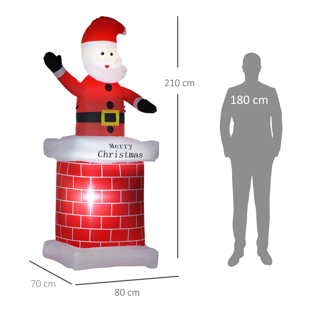 Babbo Natale Inflatable con Camino ¨C zephmum ¨C Multicolor 80x70x210 cm