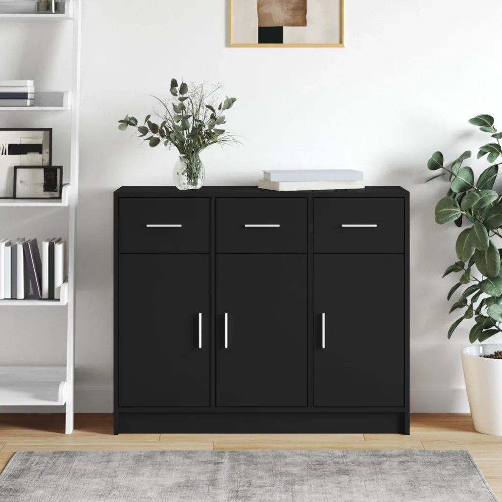 Credenza Nera 91x28x75 cm in Legno Multistratocod mxl 126273
