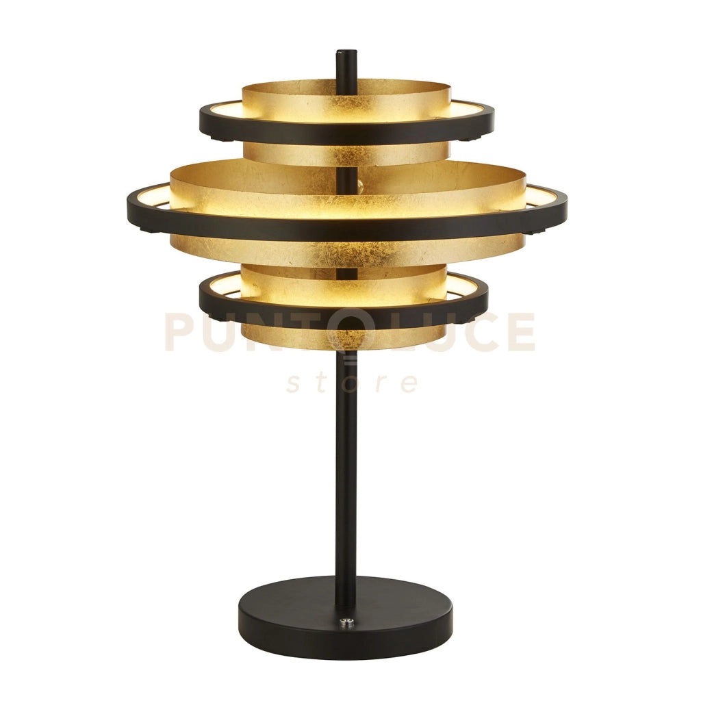 Lampada da tavolo a LED Hive 3Lt - Metallo nero e foglia oro