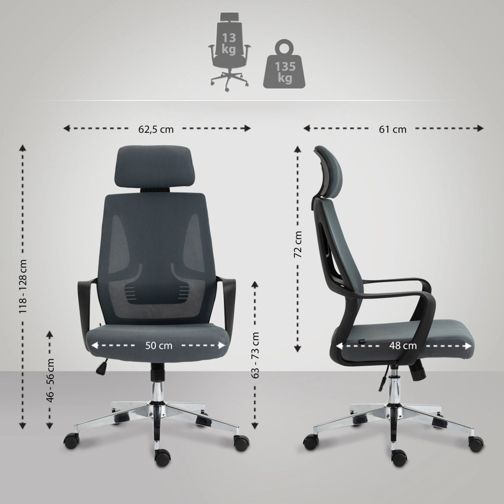 Sedia da ufficio Kanab grigio