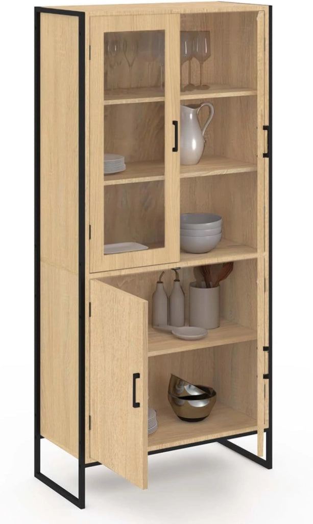 DETROIT Mueble de porcelana de diseño industrial de 4 puertas H. 176 cm