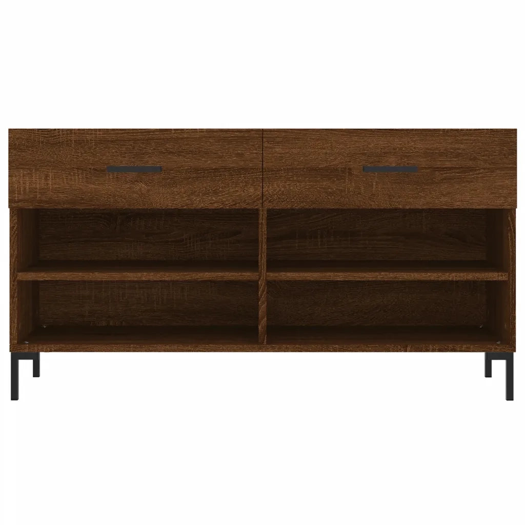 Panca Porta Scarpe | Scarpiera | Mobile per scarpe Rovere Marrone 102x35x55cm Legno Multistrato