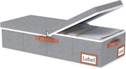 Organizzatore di abiti sotto il letto con coperchio - Borsa di stoccaggio pieghevole con maniglie - per coperte - copriletti - abiti - 60x30x15cm - grigio