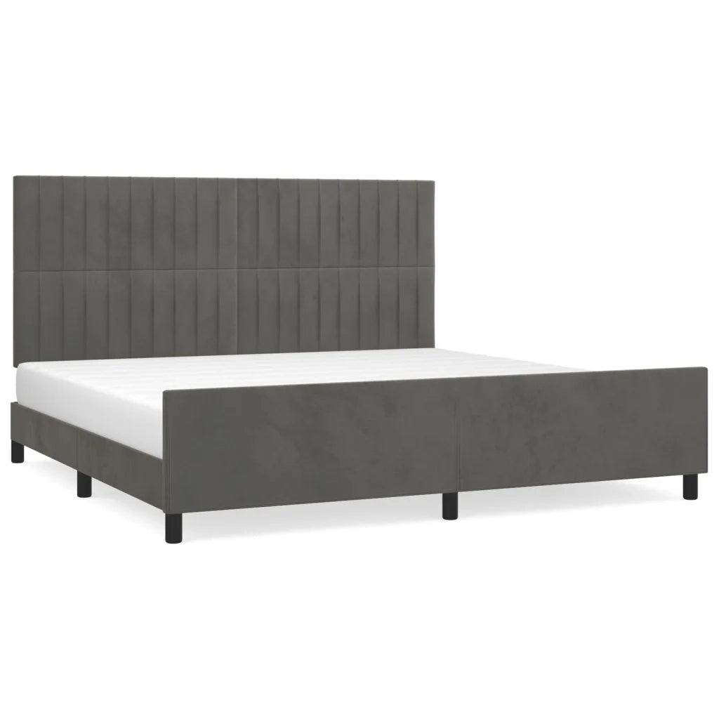 Giroletto senza Materasso Grigio Scuro 200x200 cm Velluto