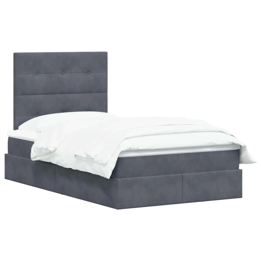 Letto con contenitore LED e materasso Grigio Scuro 120 x 200 cm 3460123