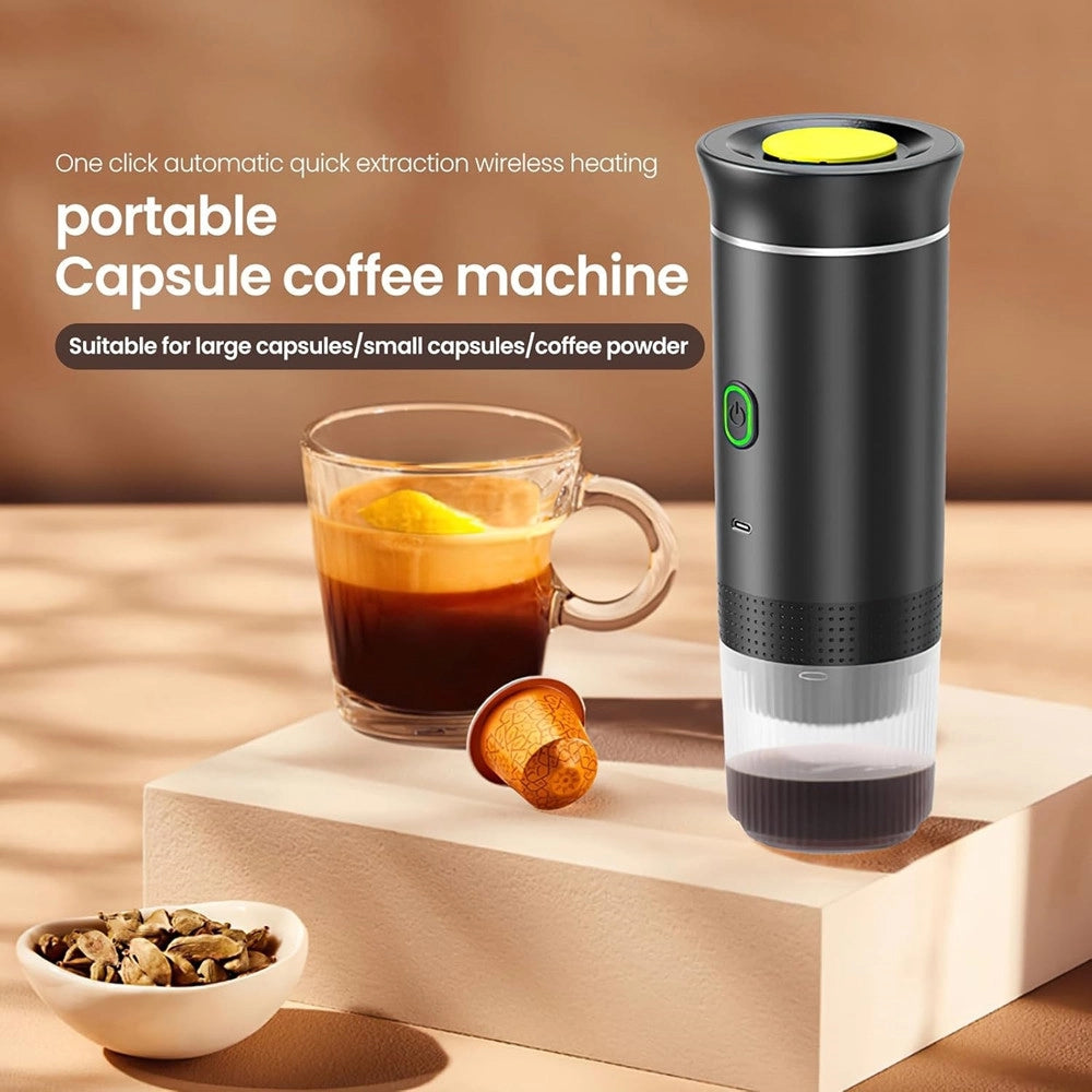 Trade Shop - Macchina Per Caffè Espresso Capsule Elettrica Portatile 3in1 Ricaricabile Ufficio Viaggi -