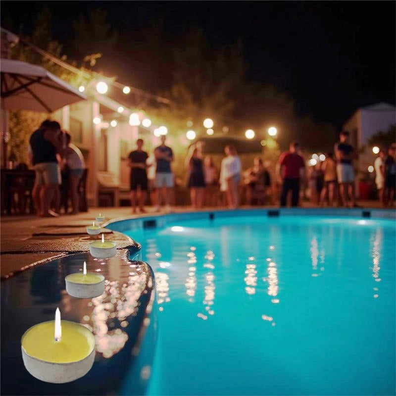 MAURY'S CANDELINE TEA LIGHT 90 PZ GIALLE CON OLIO DI CITRONELLA E BASE IN METALLO