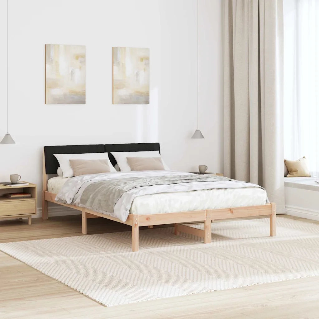 Letto matrimoniale | Letto per adulti | Struttura del Letto con testiera Marrone e nero 135 x 190 cm