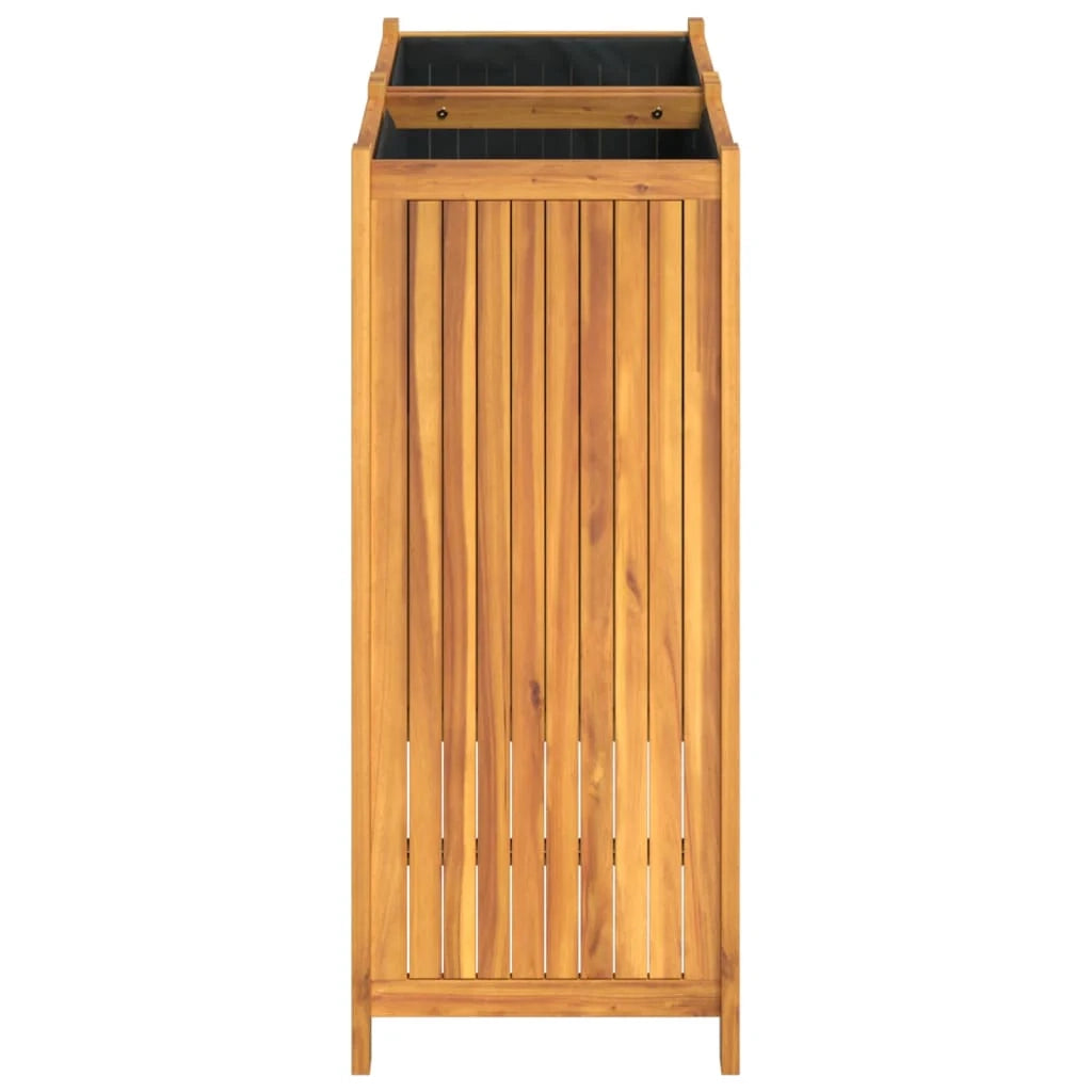Aiuola rialzata/fioriera con rivestimento 84 x 42 x 100 cm legno massello di acacia marrone 02_0038145
